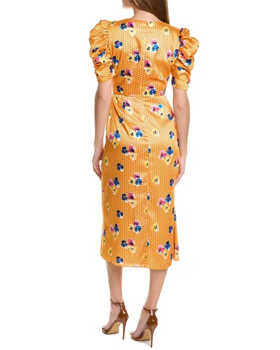 Shop Carolina Herrera Knot Midi Dress In Yellow