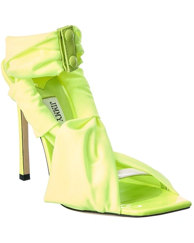 Shop Jimmy Choo Neoma 110 Jersey & Patent Sandal In Green