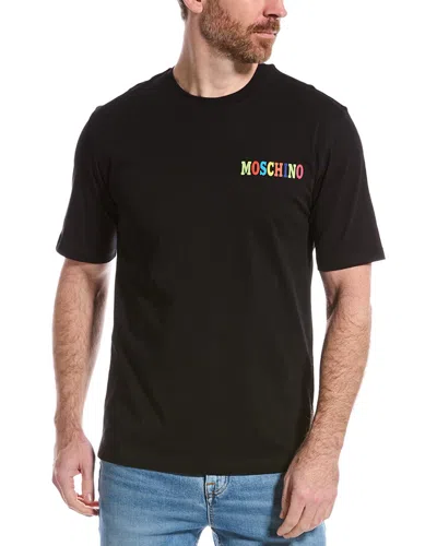 Shop Moschino Logo T-shirt In Black