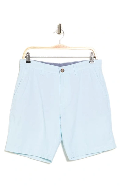 Shop 14th & Union Flat Front Chambray Trim Fit Shorts In Blue Sphere