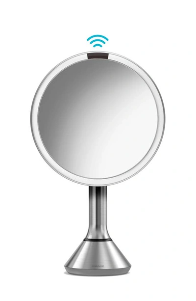 Shop Simplehuman 8-inch Sensor Rechargeable Tabletop Mirror In Brushed