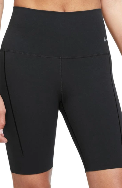 Shop Nike Zenvy Gentle Support High Waist Bike Shorts In Black/ Black