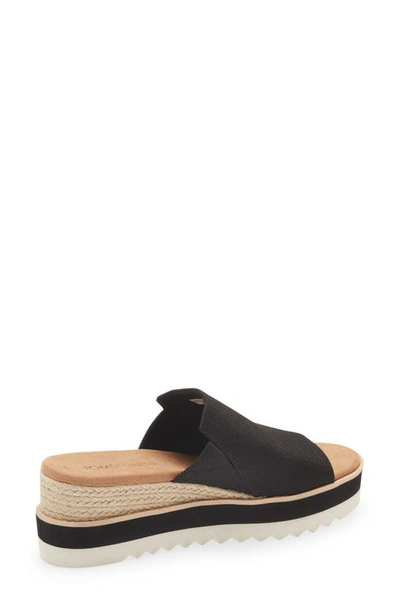 Toms Womens Black Heavy Canvas Diana Slip-on Canvas Wedge Sandals In Black