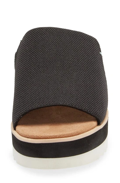 Toms Womens Black Heavy Canvas Diana Slip-on Canvas Wedge Sandals In Black