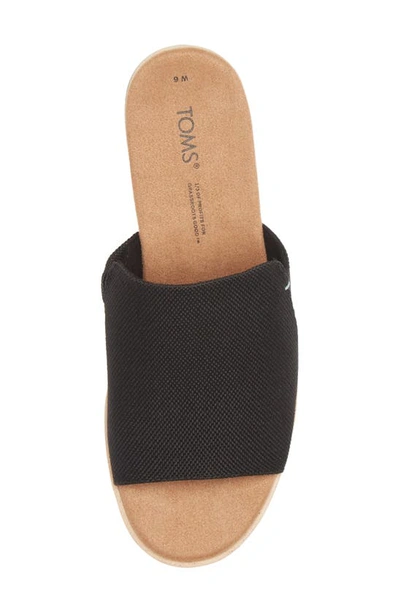Toms Womens Black Heavy Canvas Diana Slip-on Canvas Wedge Sandals In Black