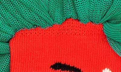 Shop Happy Socks Kids' Cool Berry Tulle Cuff Socks In Red