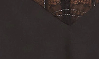 Flora Nikrooz Gabby Lace Trim Satin Charmeuse Chemise In Black