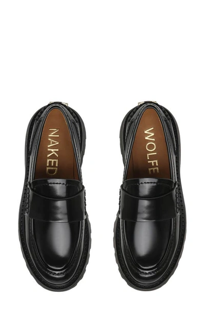 Naked Wolfe Flawless Platform Loafer In Black-box Leather