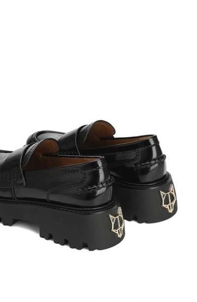 Naked Wolfe Flawless Platform Loafer In Black-box Leather