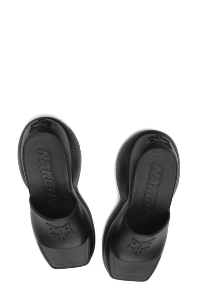 Shop Naked Wolfe Chic Platform Slide Sandal In Black-rubber
