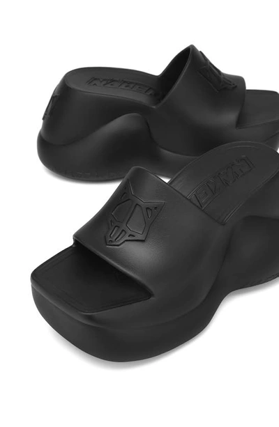 Shop Naked Wolfe Chic Platform Slide Sandal In Black-rubber
