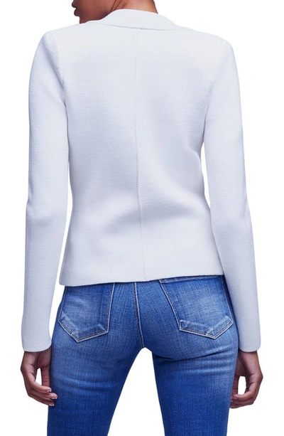 Shop L Agence L'agence Sofia Cotton Blend Cardigan Blazer In White