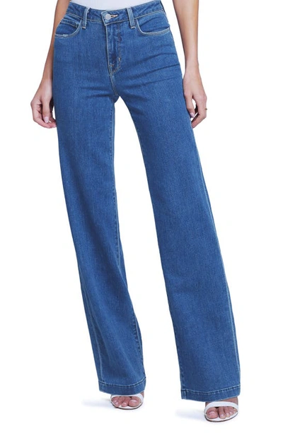 Shop L Agence Clayton Wide Leg Jeans In Plymouth