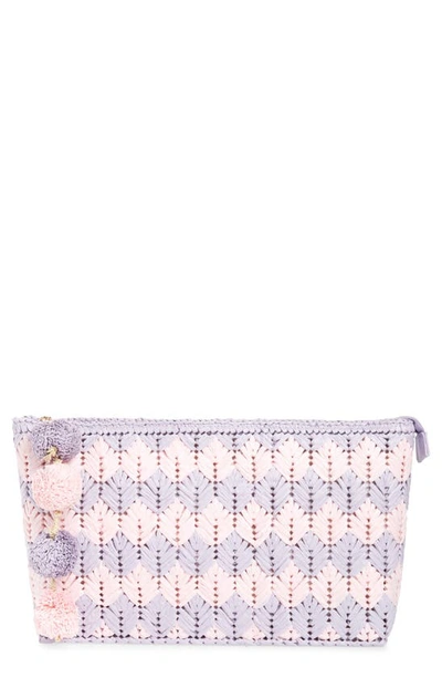 Shop Btb Los Angeles Bria Straw Clutch In Lavender Petal