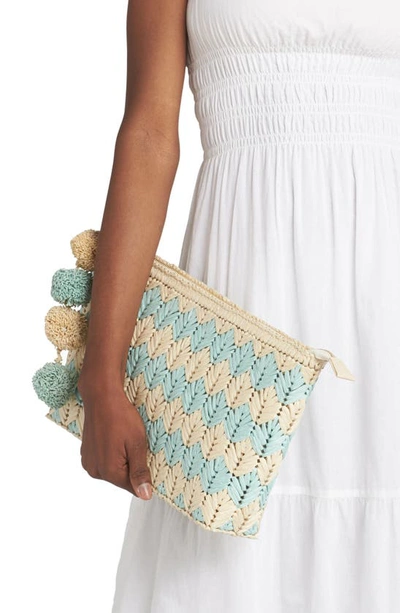 Shop Btb Los Angeles Bria Straw Clutch In Natural Mint