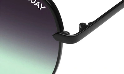 Shop Quay High Key 64mm Oversize Aviator Sunglasses In Black/ Black Fade Mint