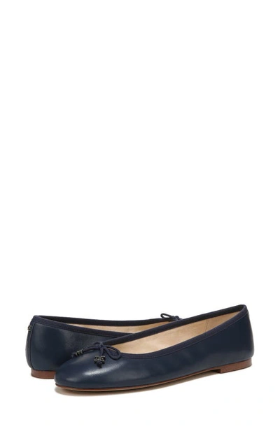 Shop Sam Edelman Felicia Luxe Flat In Hudson Navy