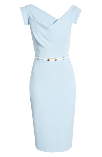 Black Halo Womens Slouchy Sleeveless Sheath Dress In Maliblue