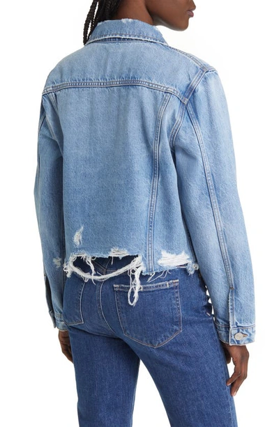 Shop Frame Ripped Distressed Denim Trucker Jacket In Rossum 2year Rips