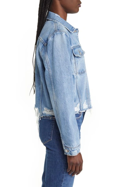 Shop Frame Ripped Distressed Denim Trucker Jacket In Rossum 2year Rips