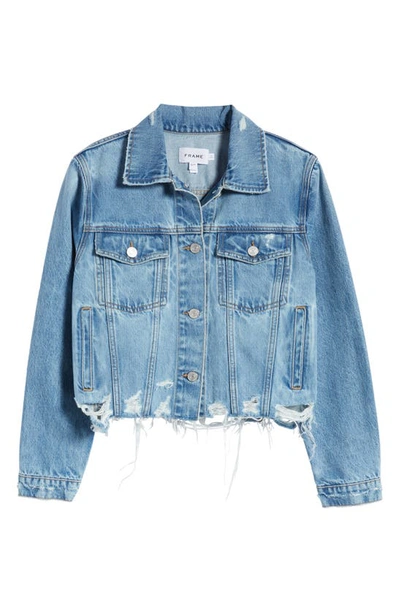 Shop Frame Ripped Distressed Denim Trucker Jacket In Rossum 2year Rips