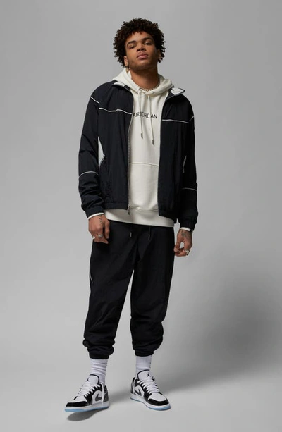 Shop Jordan Essentials Statement Warmup Jacket In Black/ Sail/ Sail