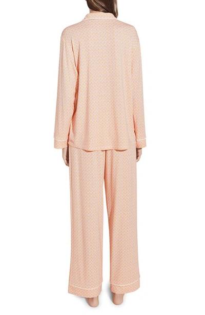 Shop Eberjey Gisele Print Jersey Knit Pajamas In Geo Tile Rose Cloud/ Ivory