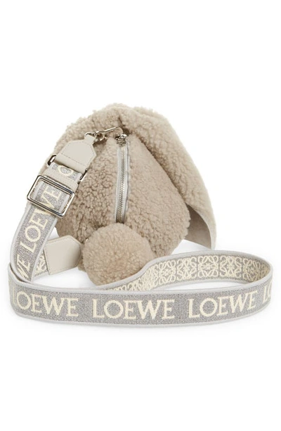 Shop Loewe Bunny Genuine Shearling Bag In Ghost