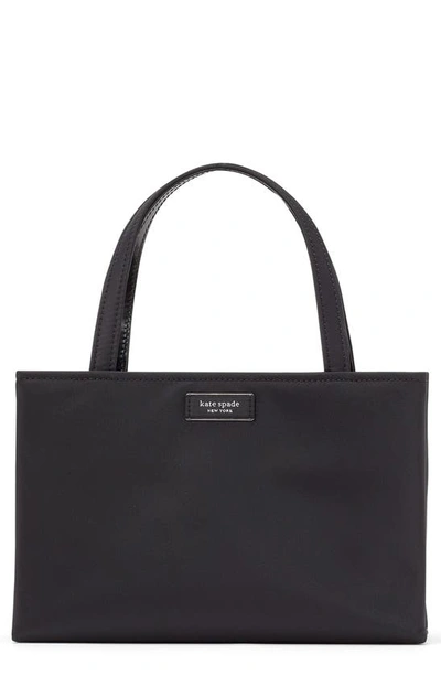 Shop Kate Spade Small Sam Icon Convertible Recycled Nylon Tote In Black