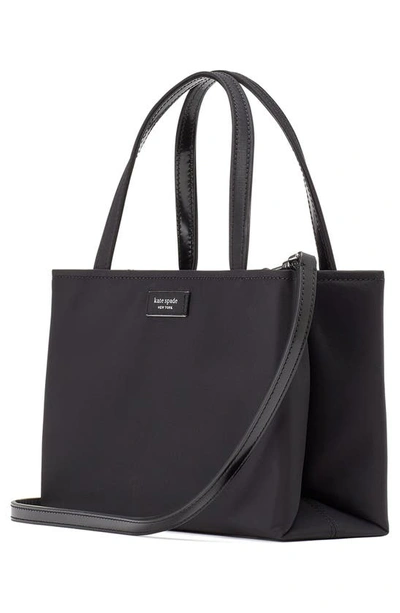 Shop Kate Spade Small Sam Icon Convertible Recycled Nylon Tote In Black