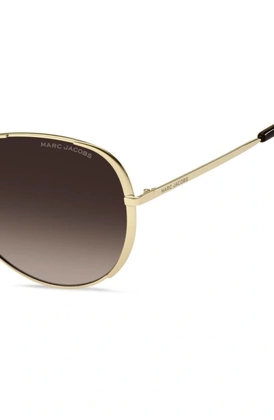 Shop Marc Jacobs 59mm Gradient Aviator Sunglasses In Gold Havana/ Brown Gradient