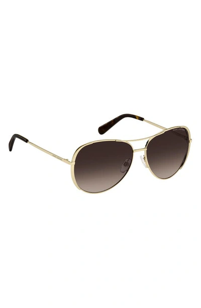 Shop Marc Jacobs 59mm Gradient Aviator Sunglasses In Gold Havana/ Brown Gradient