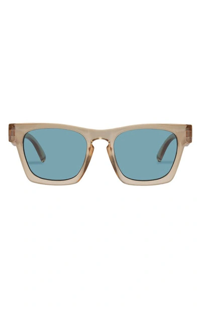 Shop Le Specs Whiptrash 52mm D-frame Sunglasses In Beige / Aqua Blue Mono