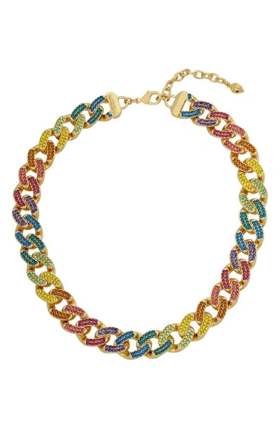 Shop Kurt Geiger Rainbow Chain Necklace In Multi