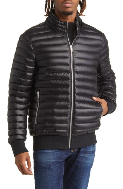 Shop Moose Knuckles Air Down Recycled Nylon Puffer Jacket In Black