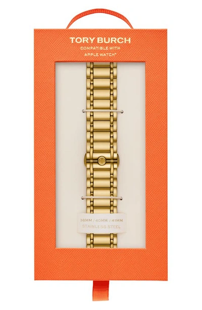 Shop Tory Burch The Miller 20mm Apple Watch® Watchband In Gold