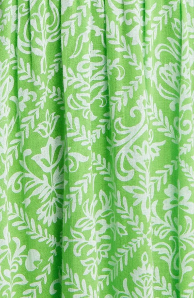 Shop Banjanan Ira Print Flutter Sleeve Organic Cotton Maxi Dress In Tile Print