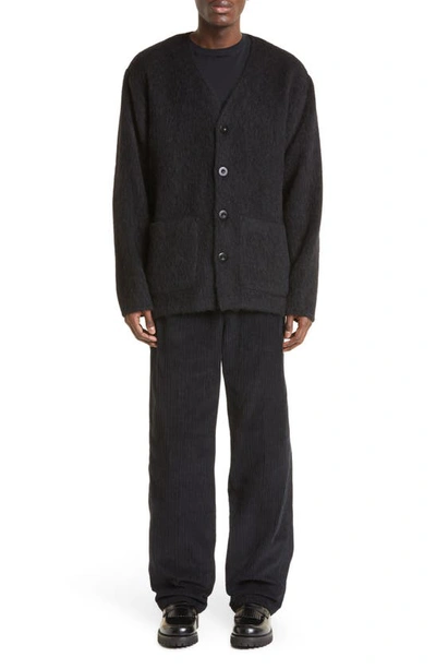 Shop Our Legacy Wool & Alpaca Blend Cardigan In Black Mohair