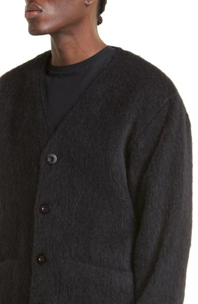 Shop Our Legacy Wool & Alpaca Blend Cardigan In Black Mohair