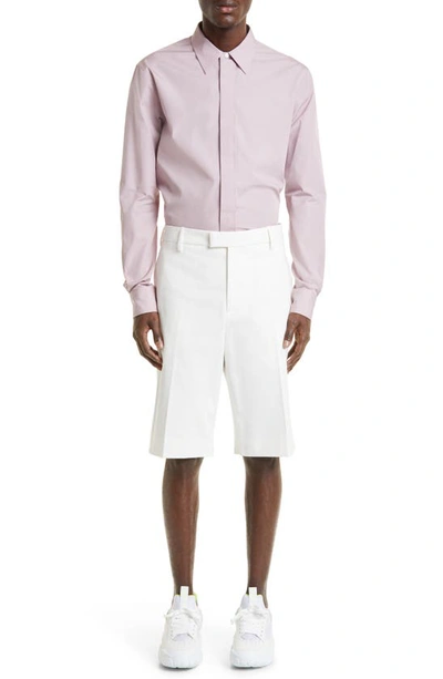 Shop Alexander Mcqueen Tailored Cotton Canvas Shorts In White
