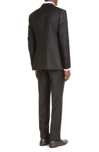 Zegna Trofeo Solid Black Wool Suit In Black