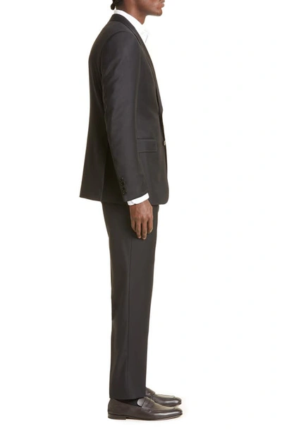 Zegna Trofeo Solid Black Wool Suit In Black