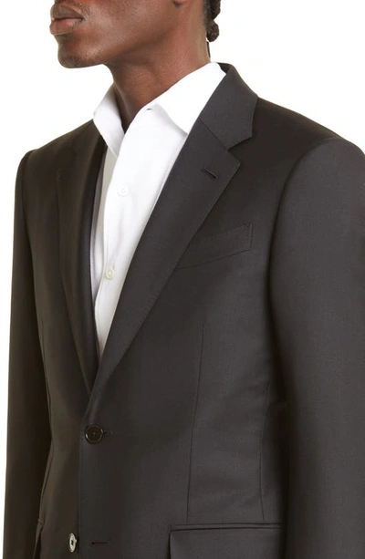 Zegna Trofeo Solid Black Wool Suit In Black