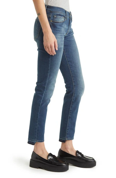 Shop Frame Le Garcon Raw Step Hem Mid Rise Boyfriend Jeans In Azure