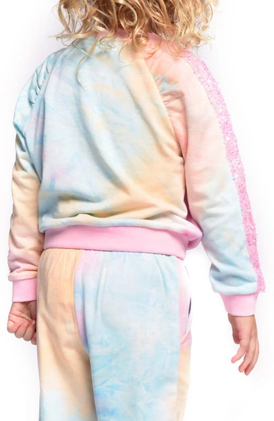 Shop Truly Me Kids' Tie Dye Sequin Raglan Top In Pink Multi