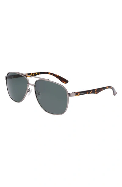Shop Cole Haan 61mm Combination Aviator Polarized Sunglasses In Gunmetal