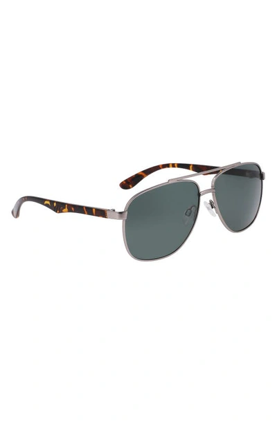 Shop Cole Haan 61mm Combination Aviator Polarized Sunglasses In Gunmetal