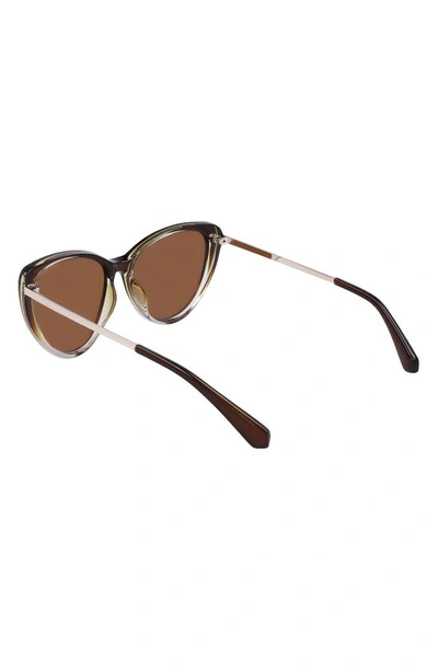 Cole Haan 54mm Polarized Cat Eye Sunglasses In Taupe Gradient