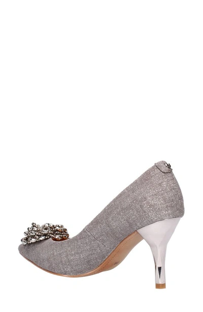 J. Reneé Premita Embellished Pointed Toe Pump In Pewter