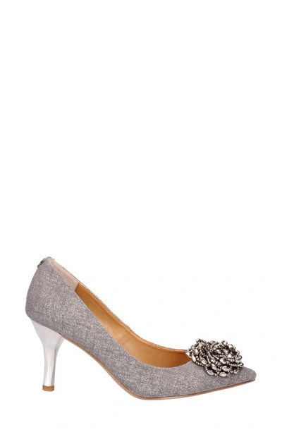 J. Reneé Premita Embellished Pointed Toe Pump In Pewter